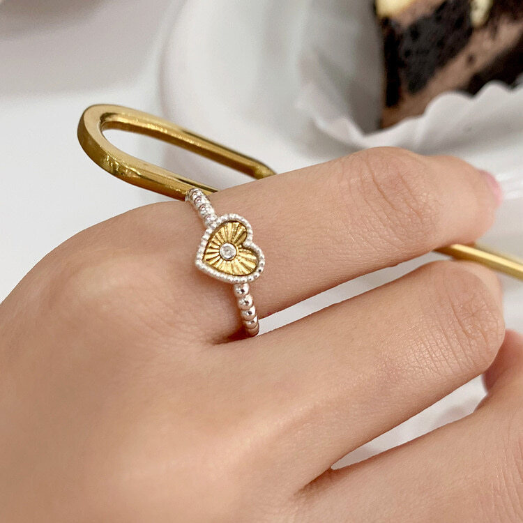 925 Silver Miel Heart Ring / 미엘