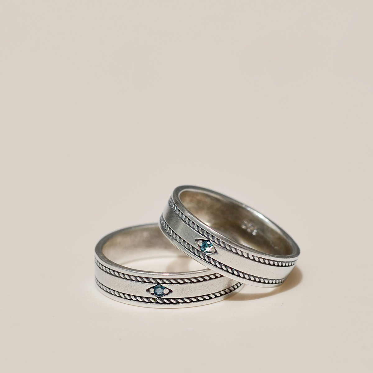 925 Silver Lac Diamond Couple Ring/ 라끄
