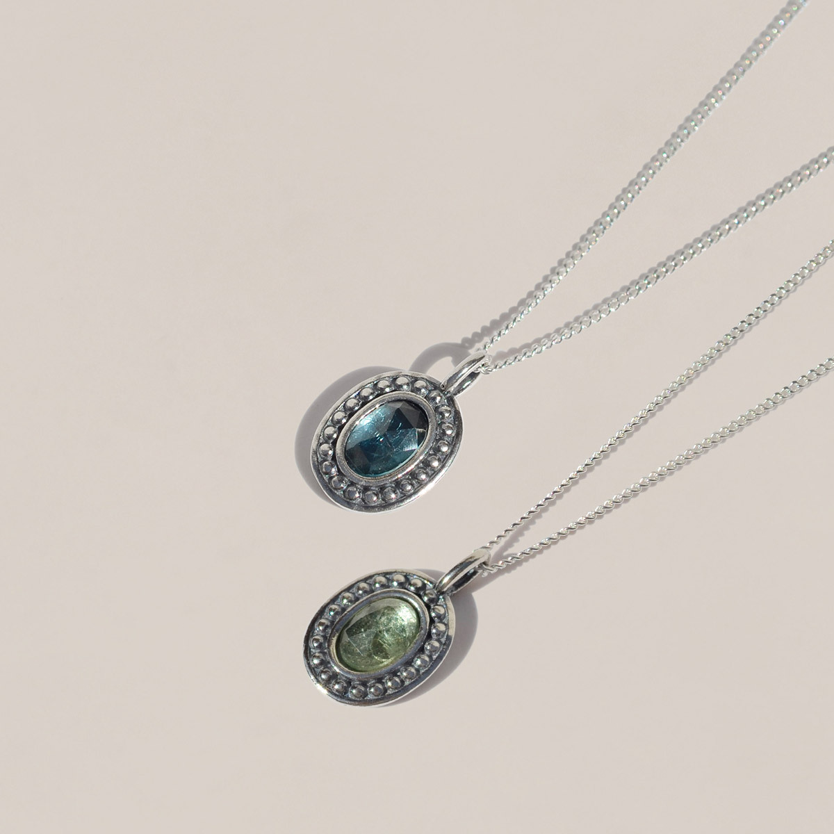 925 Silver Wren Gemstone Necklace/ 렌