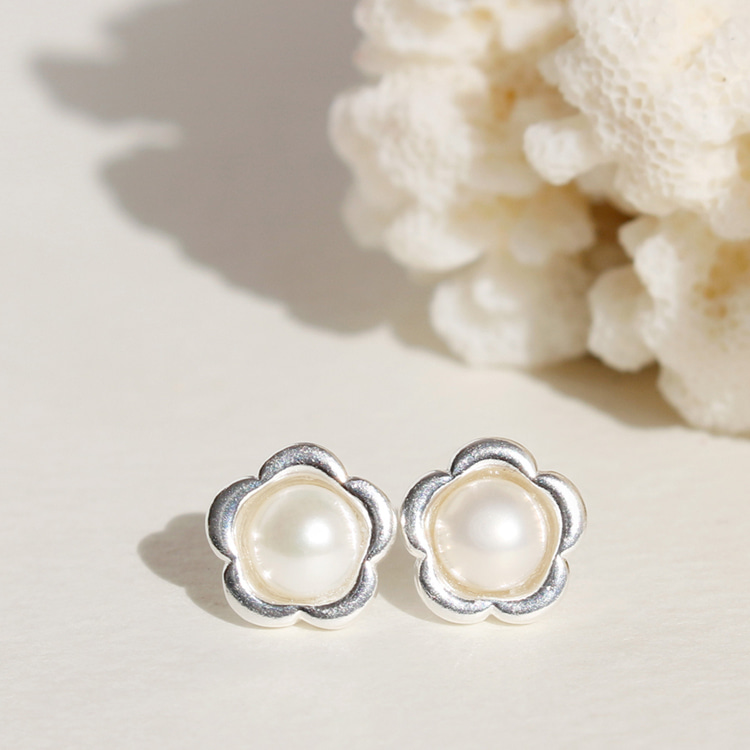 925 Silver Elder Pearl Earrings /엘다